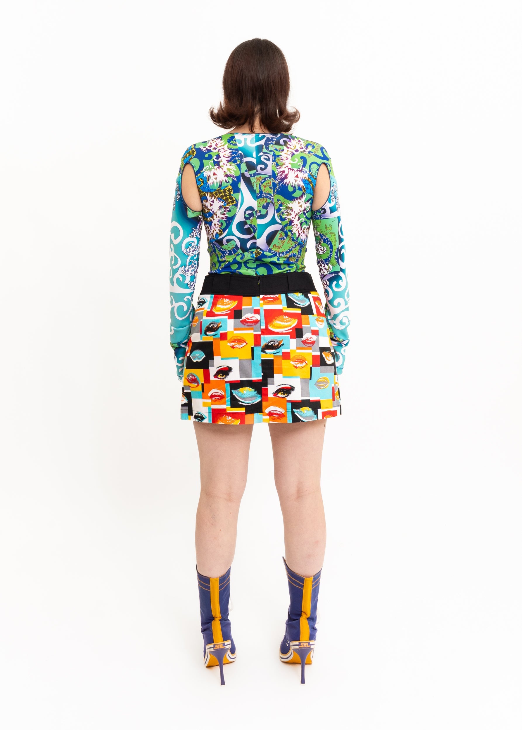 Zheyi Ruan x Vandal and Hound Graphic print cut out bodysuit