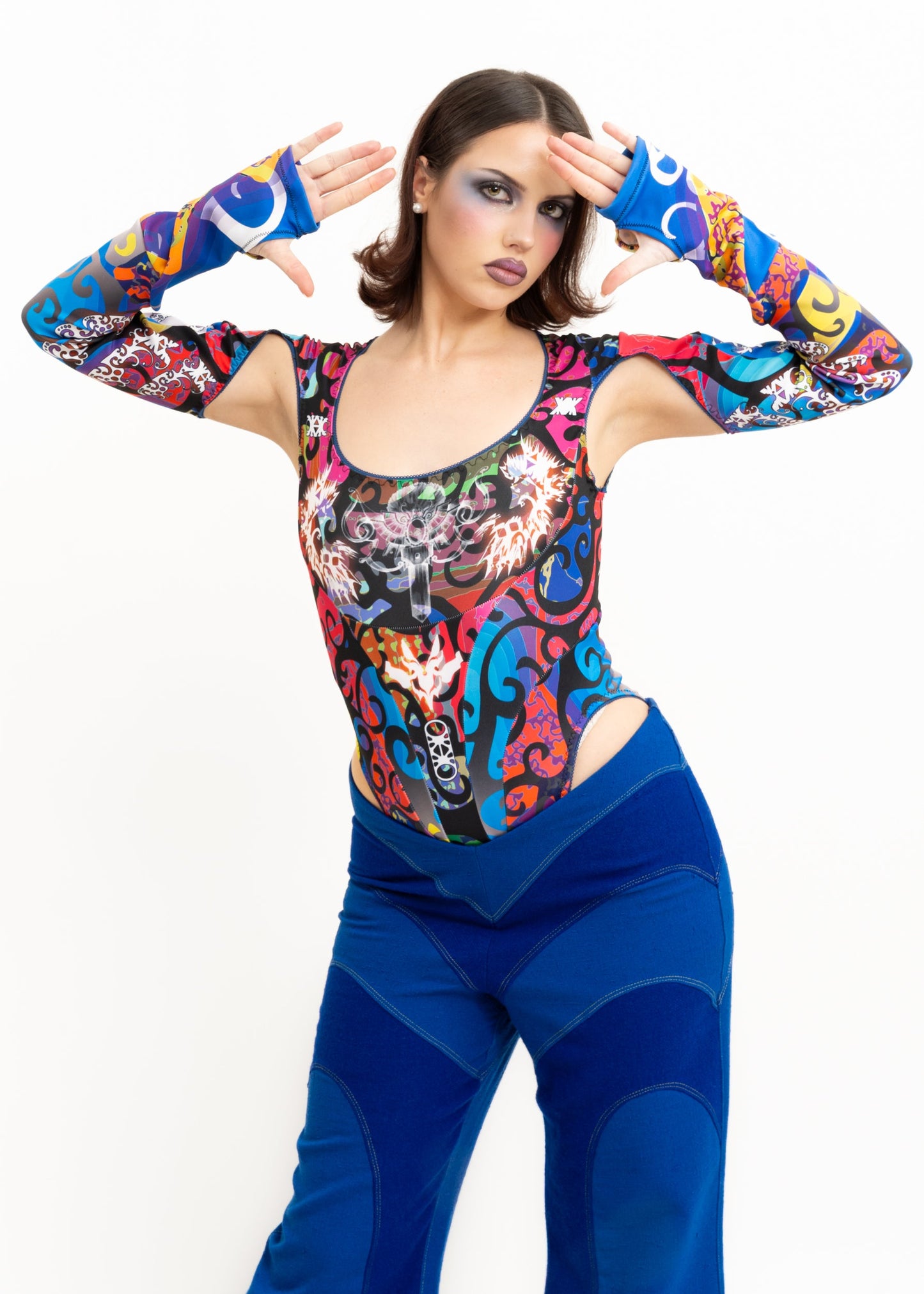Zheyi Ruan x Vandal and Hound Graphic print cut out bodysuit