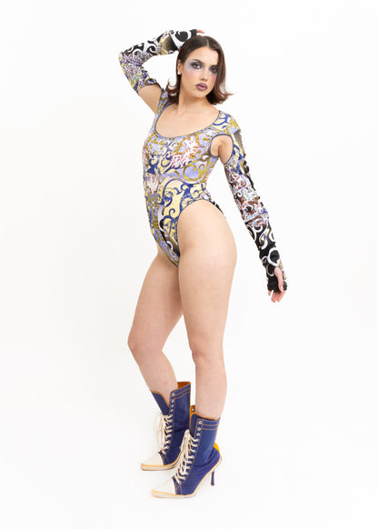 Zheyi Ruan x Vandal and Hound Graphic print cut out bodysuit