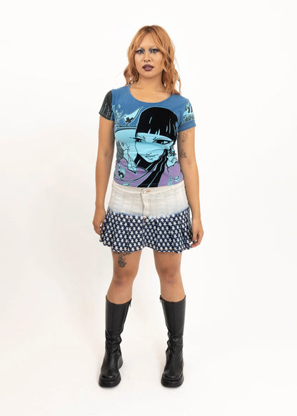 Custo Barcelona Graphic print tee with velvet appliqué