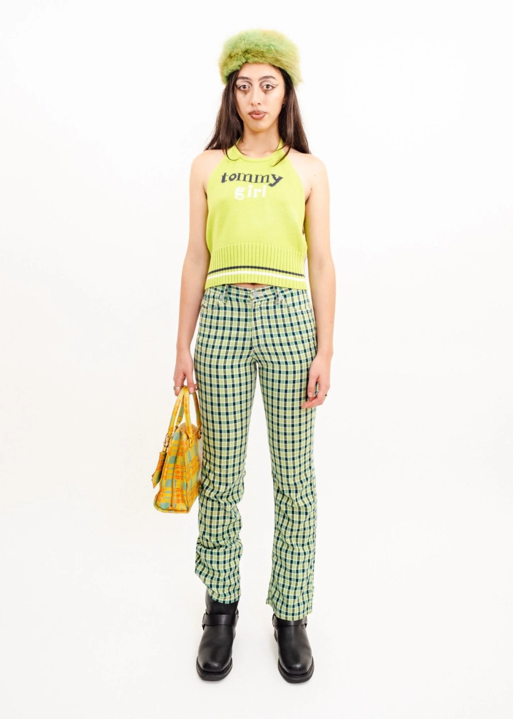 Guess Jeans Green plaid pants