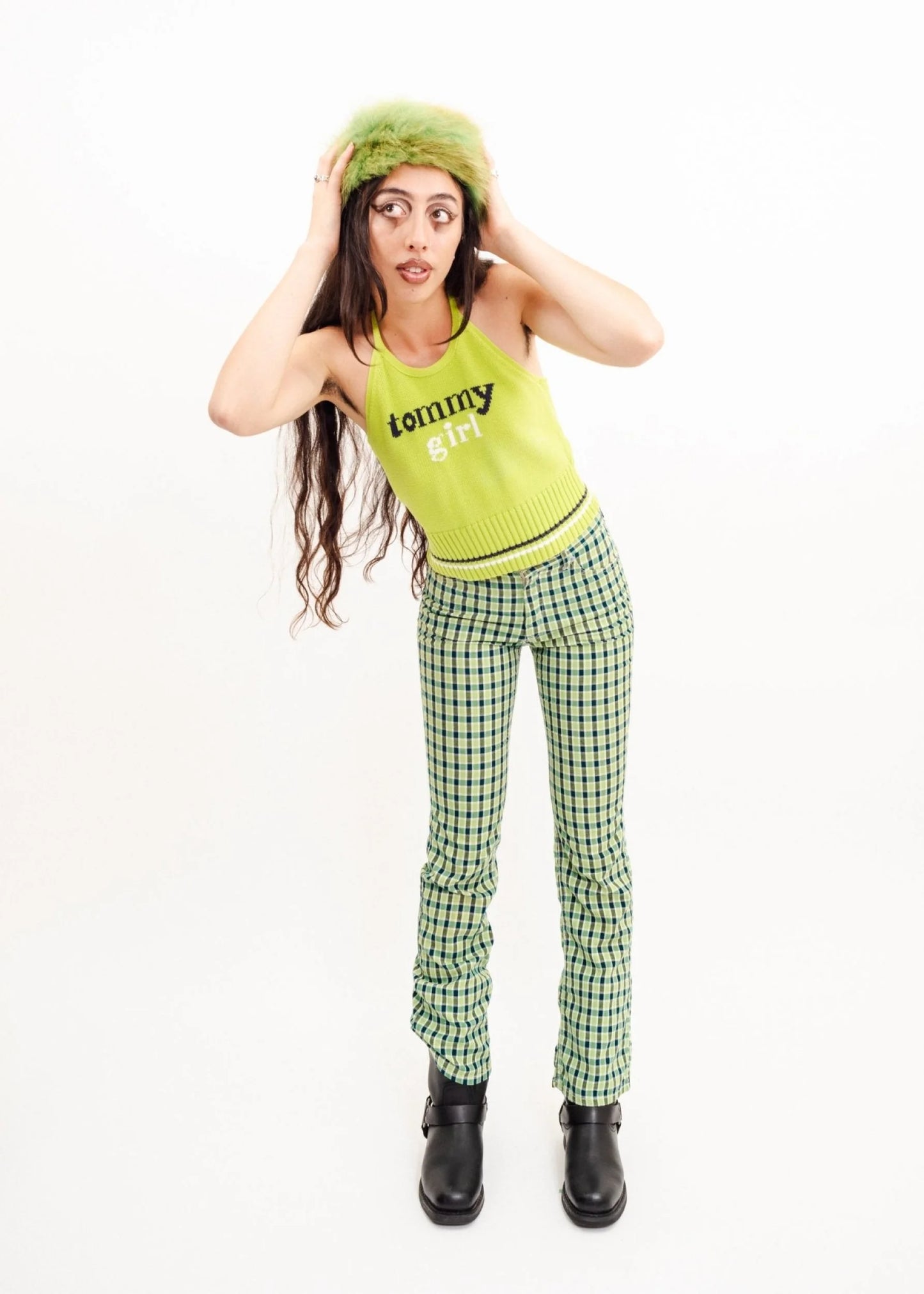 Guess Jeans Green plaid pants