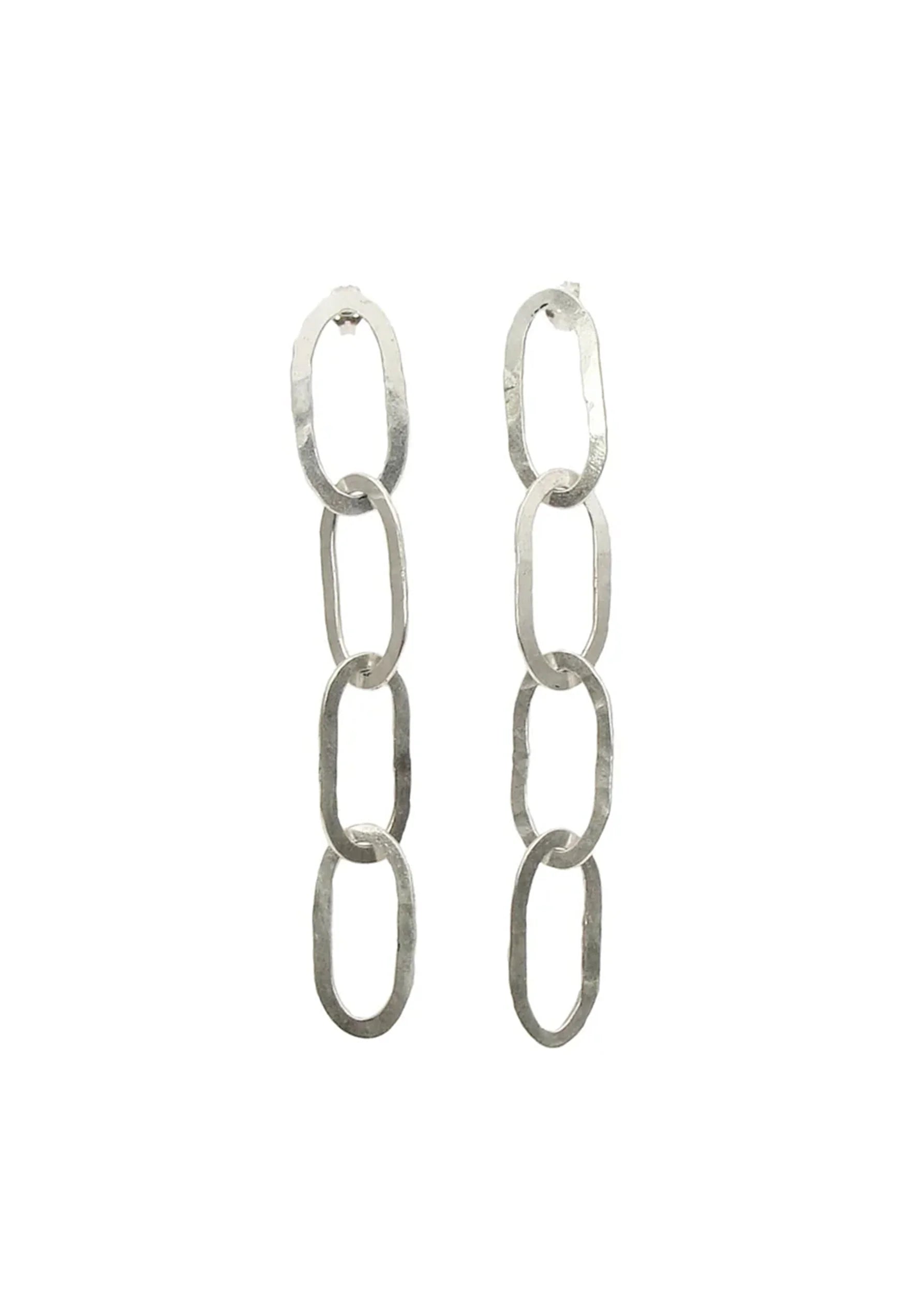 Screaming Jewellery Hammered link chain earrings