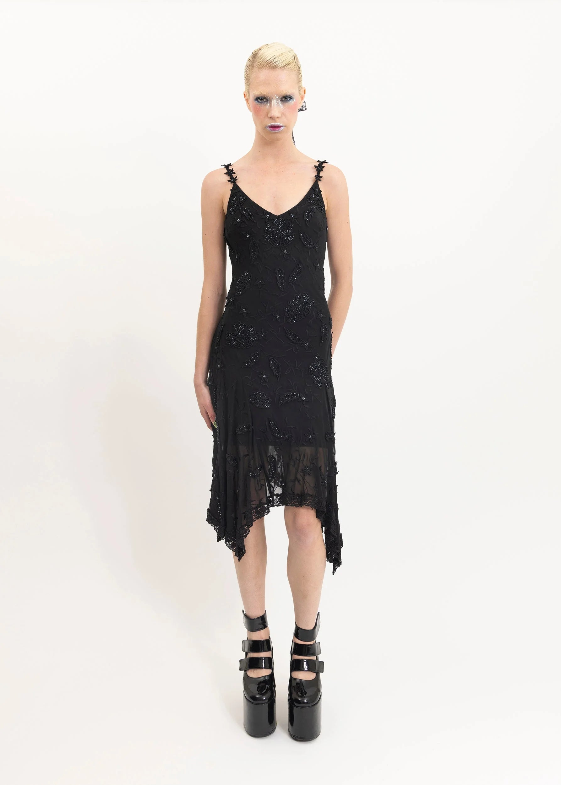 Sue Wong Nocturne Handkerchief hem beaded faerie dress