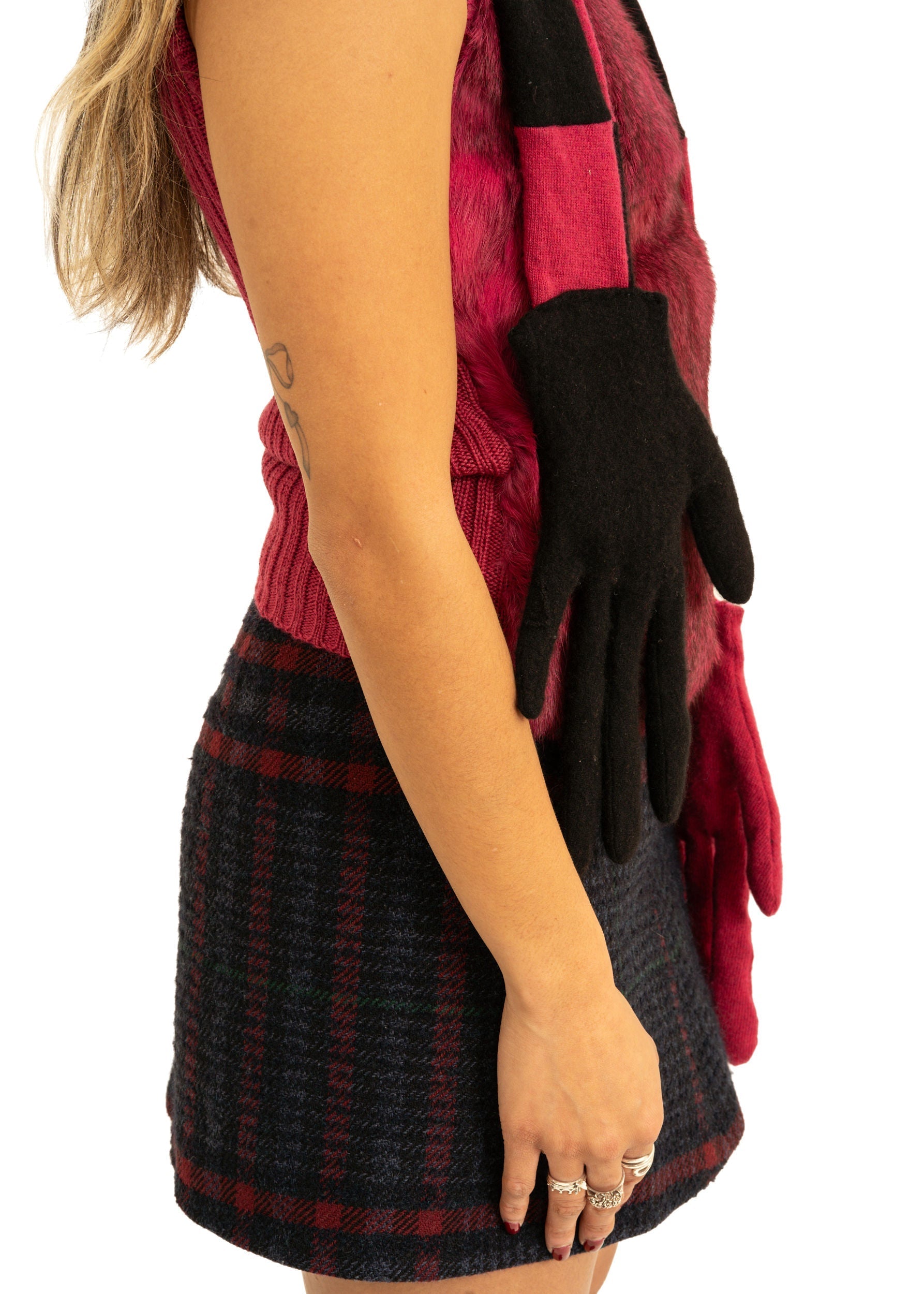 British Mustard Handy scarf- pink/ black