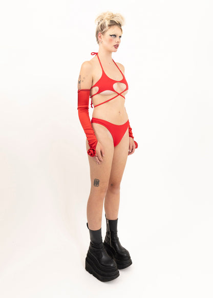Astro Princess High cut brief bikini bottoms - red