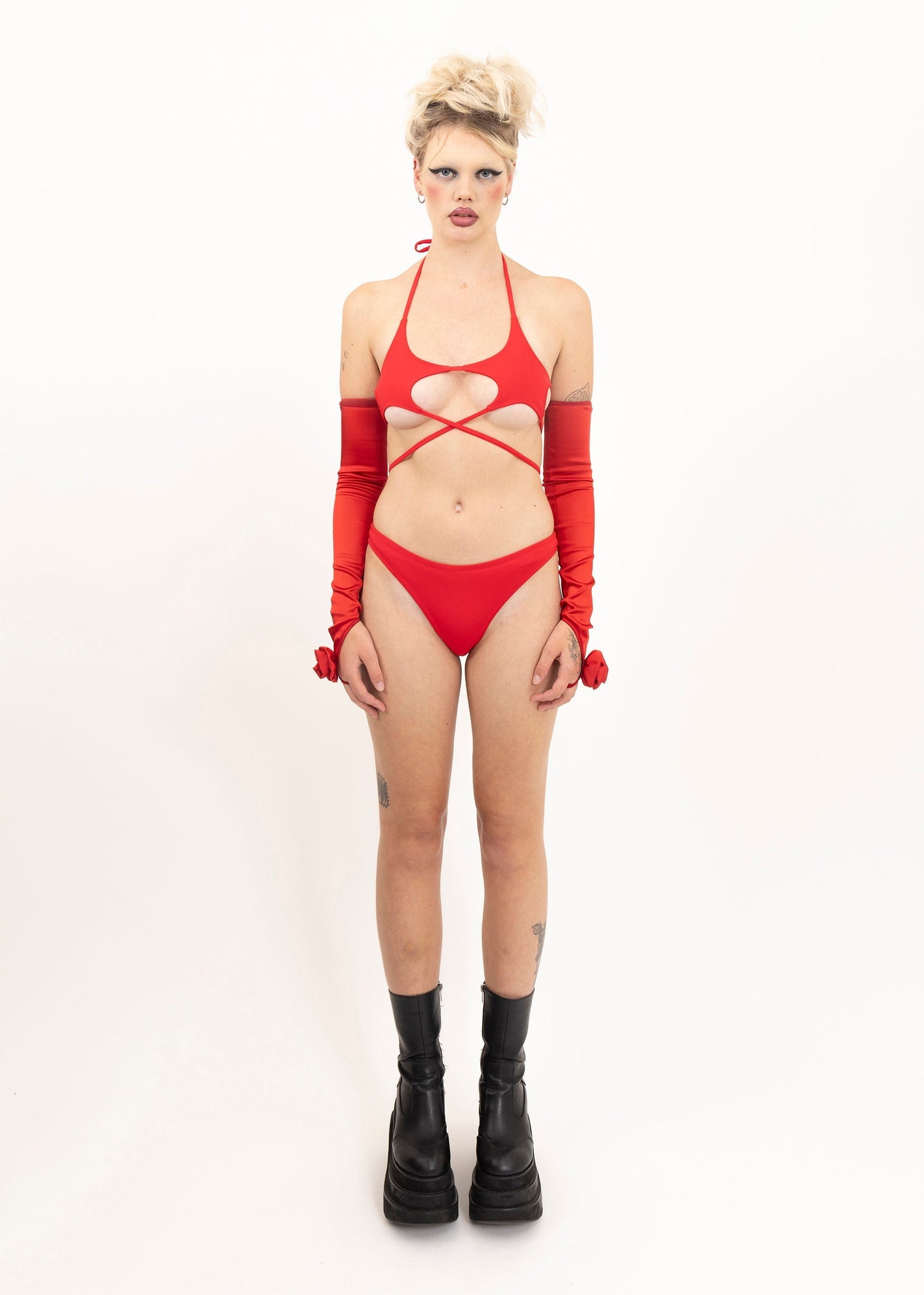 Astro Princess High cut brief bikini bottoms - red