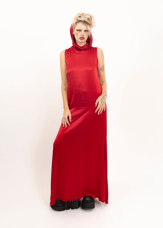 Judgment Junkie Hooded satin gown