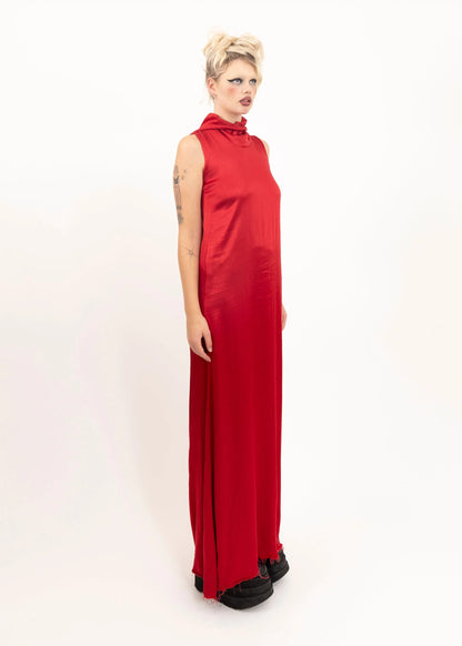 Judgment Junkie Hooded satin gown