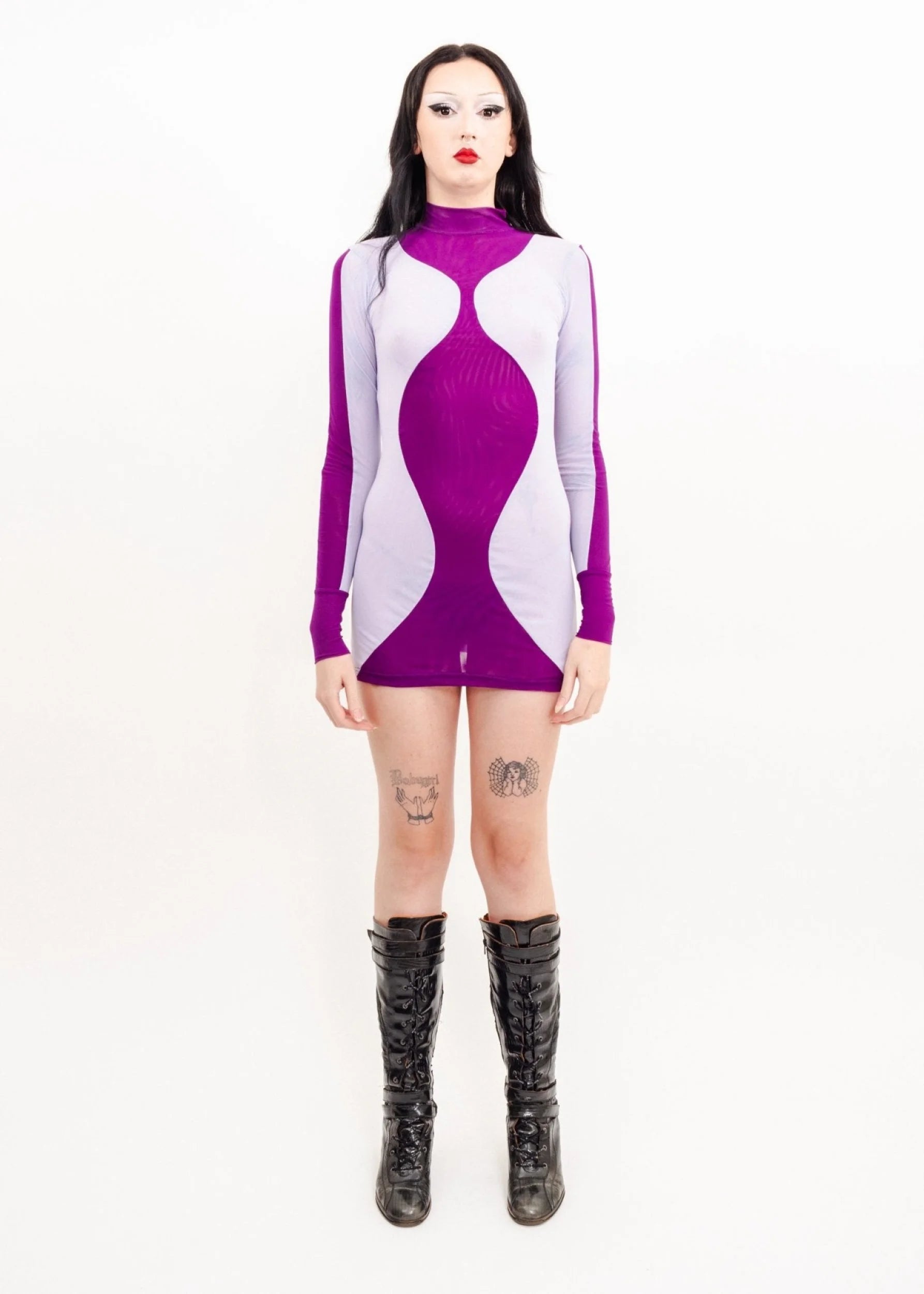 ISO Hourglass mesh dress- Violet Vision