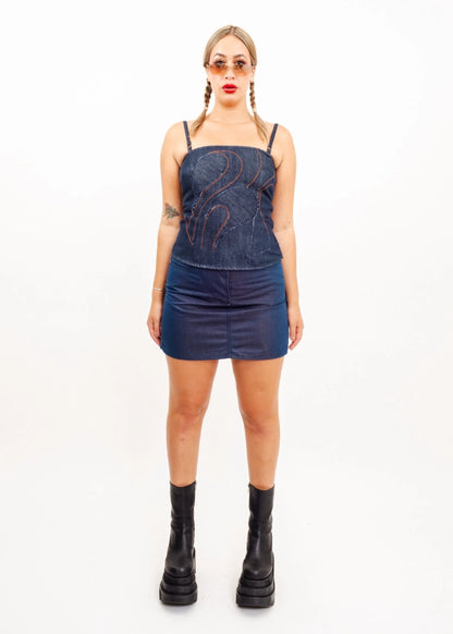 Vivienne Westwood Anglomania Iridescent denim mini skirt