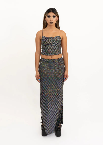 Enchanté Iridescent sequinned two piece set