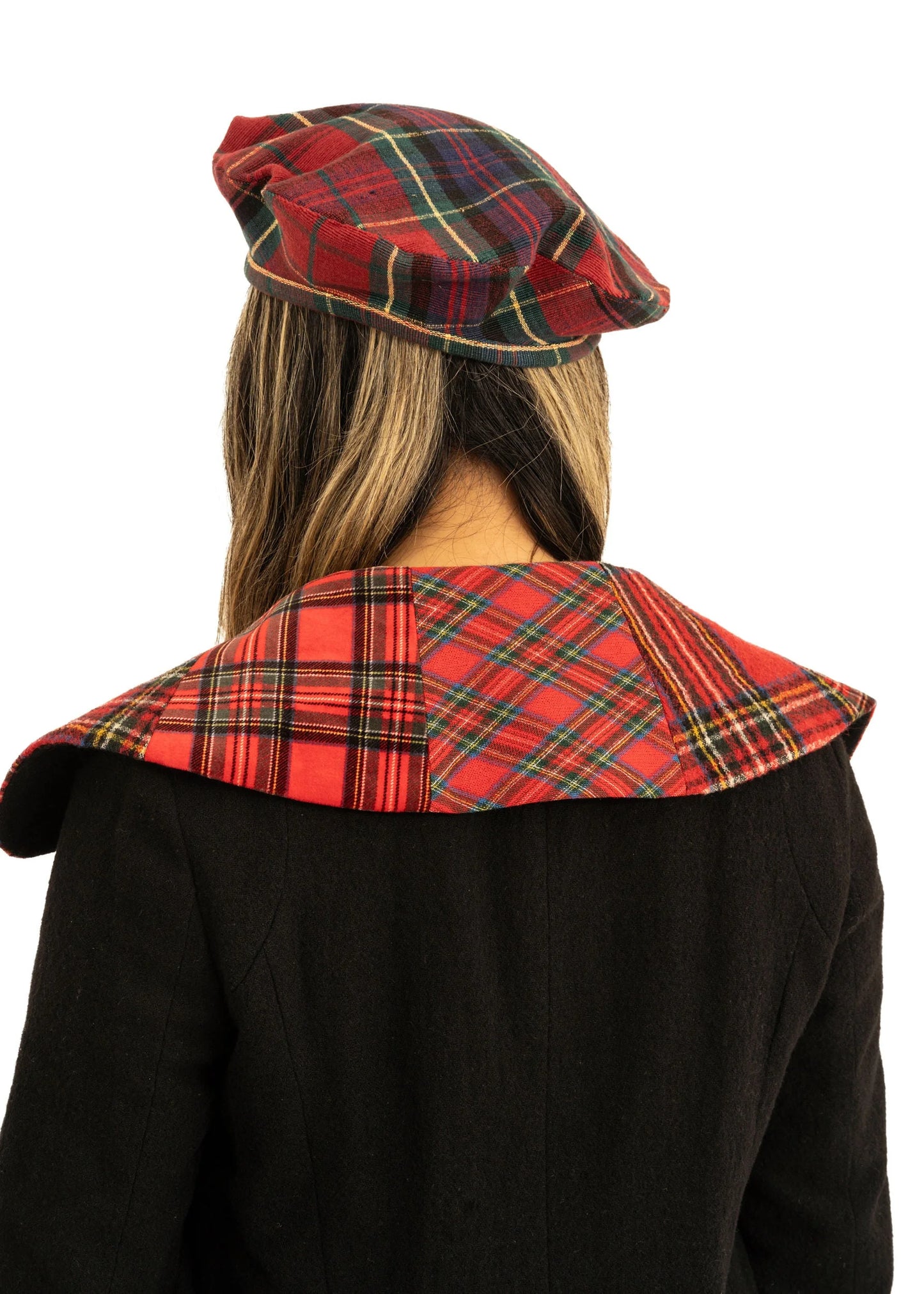 Atsuro Tayama Jacket with oversized velvet tartan collar