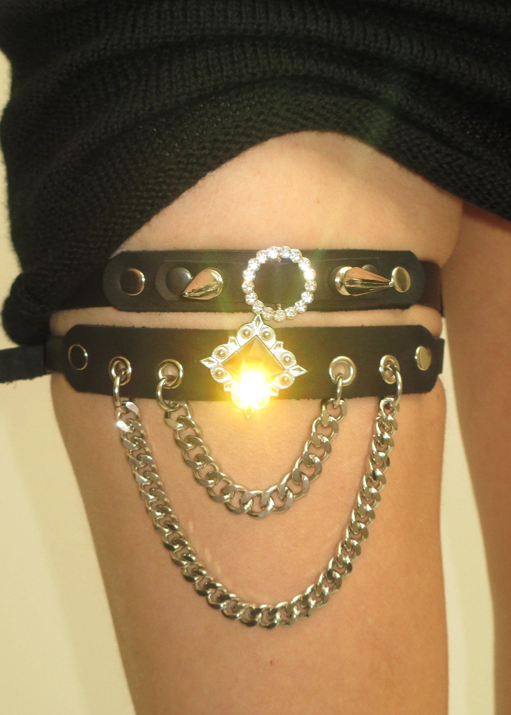 Something Shit Jewel + Chain Garter