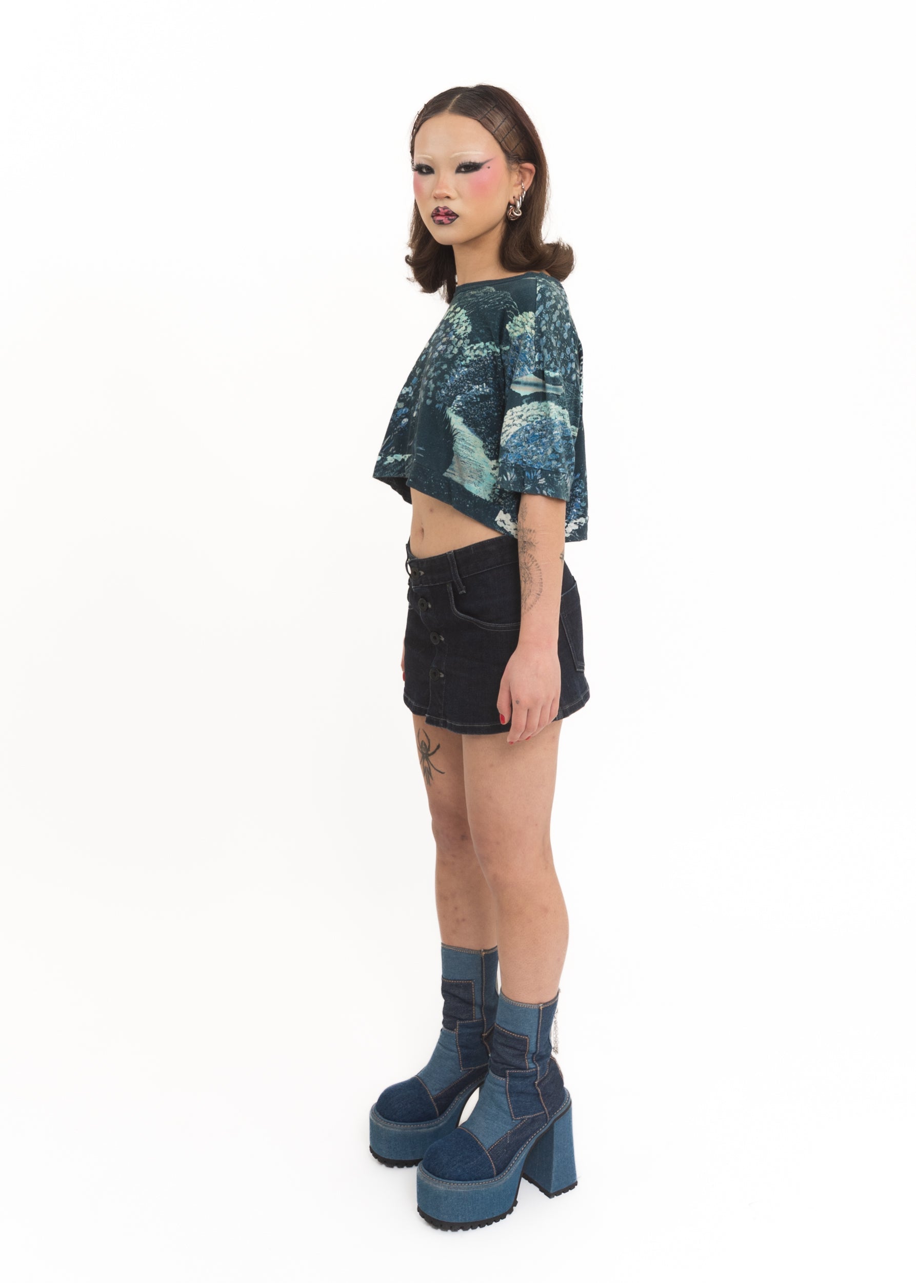 Stolen Girlfriends Club Karl Maughan collaboration Night Garden crop tee