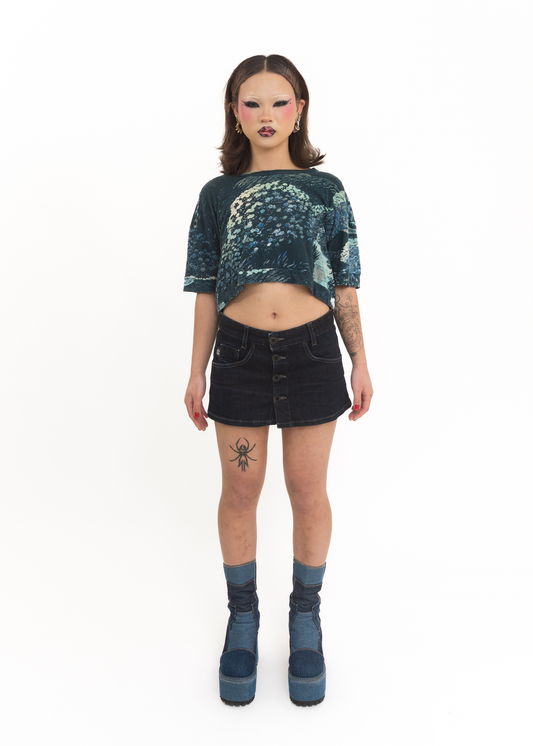 Stolen Girlfriends Club Karl Maughan collaboration Night Garden crop tee