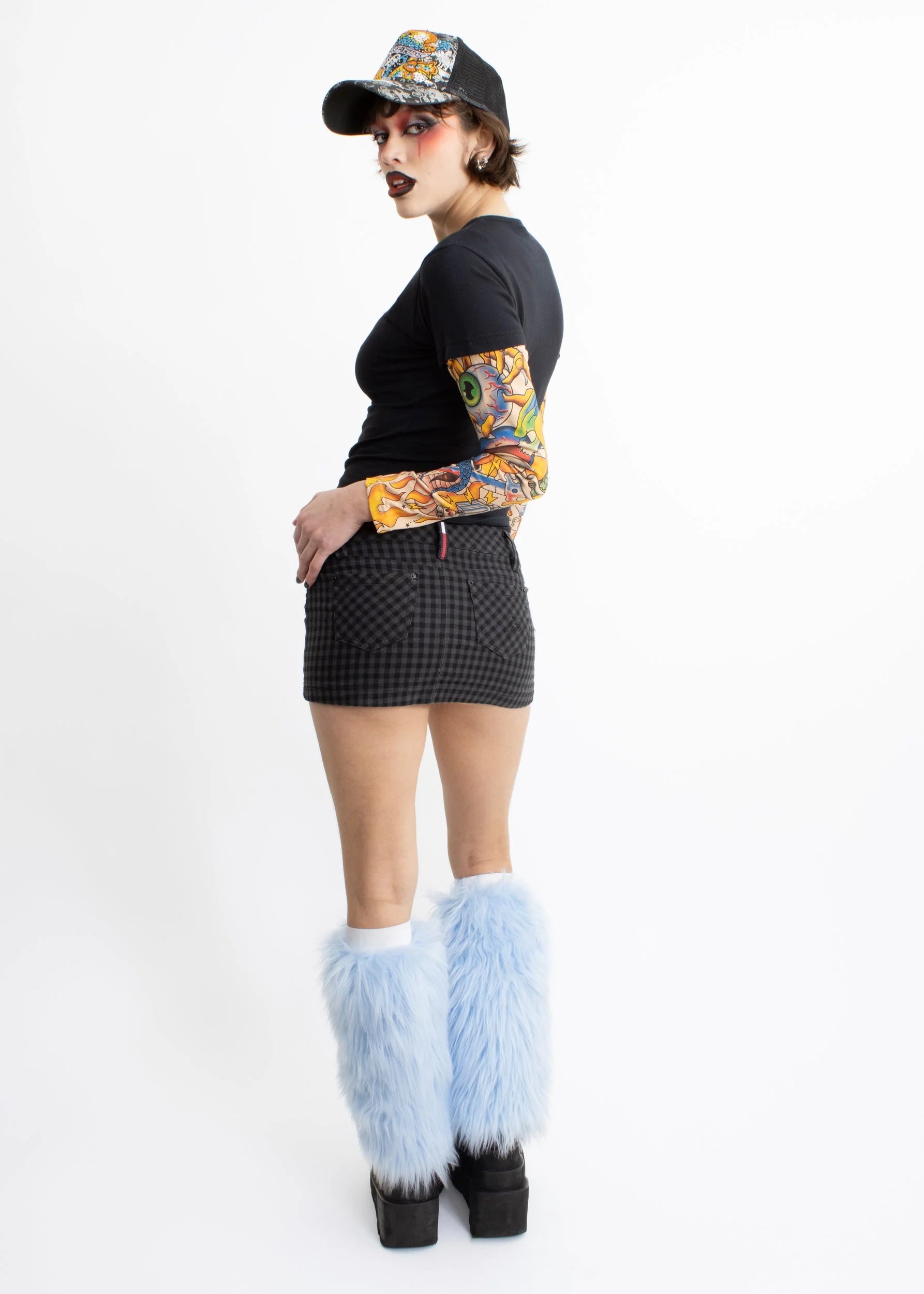 Bizarre Bazaar Kawaii Monster faux fur leg warmers