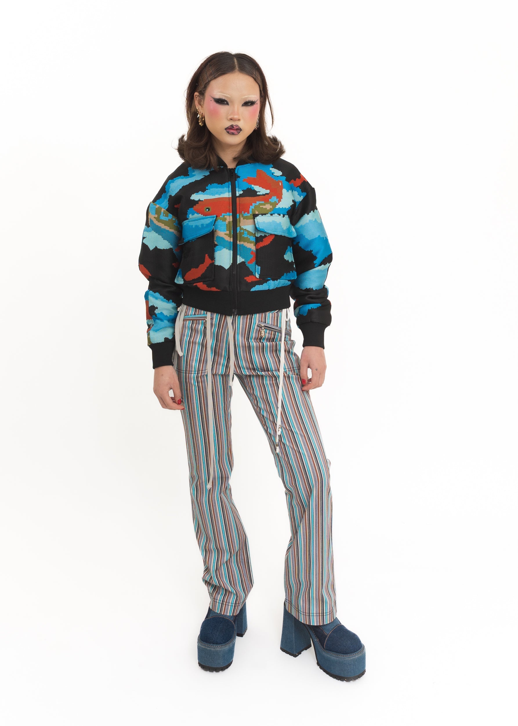 Trelise Cooper Koi fish print bomber jacket Bizarre Bazaar
