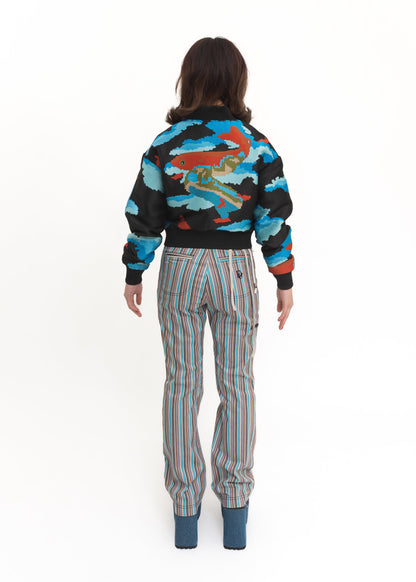 Trelise Cooper Koi fish print bomber jacket Bizarre Bazaar