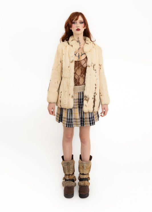 Bizarre Bazaar Korean vintage rex rabbit fur coat
