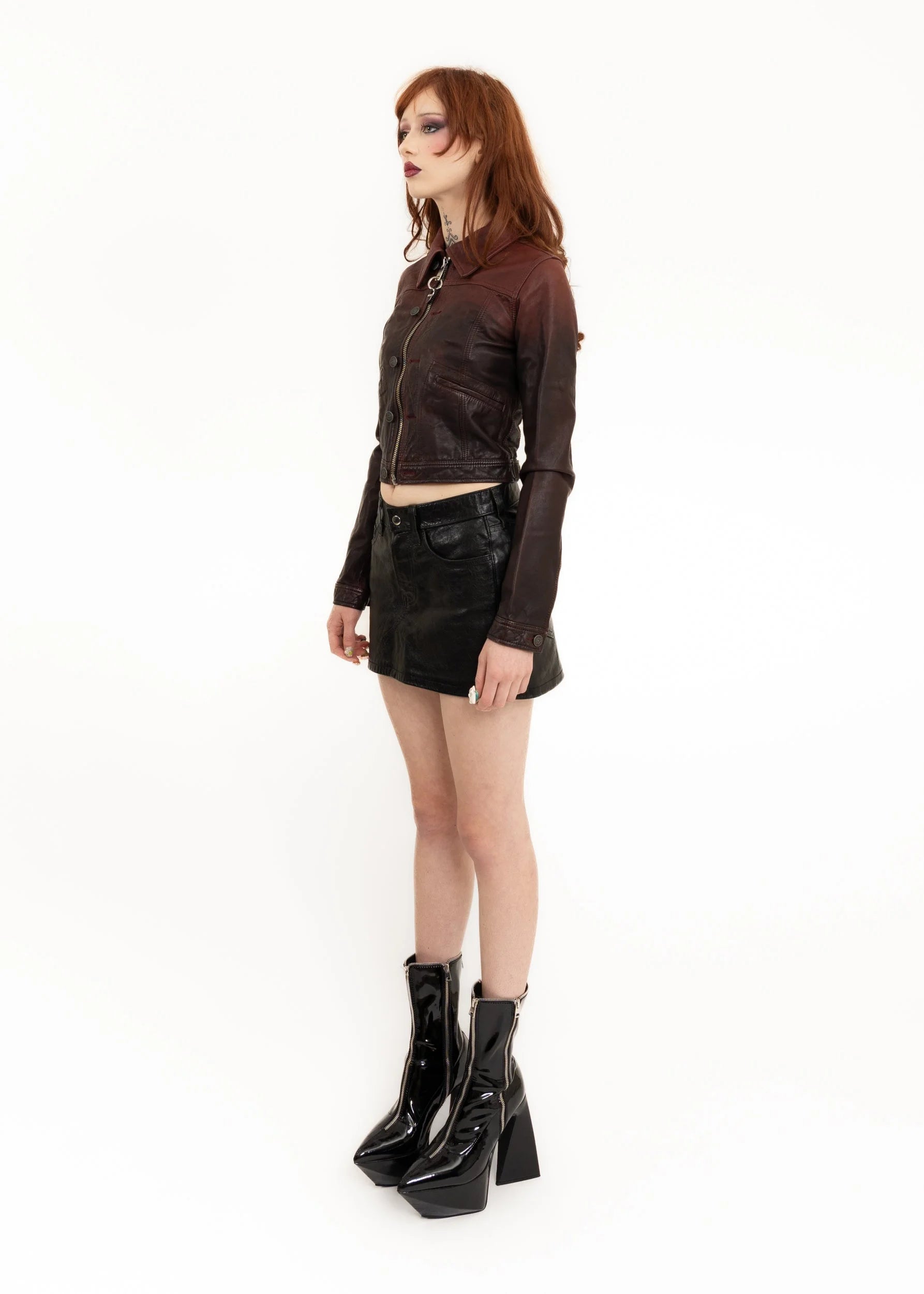 Diesel L-Shae cropped leather jacket