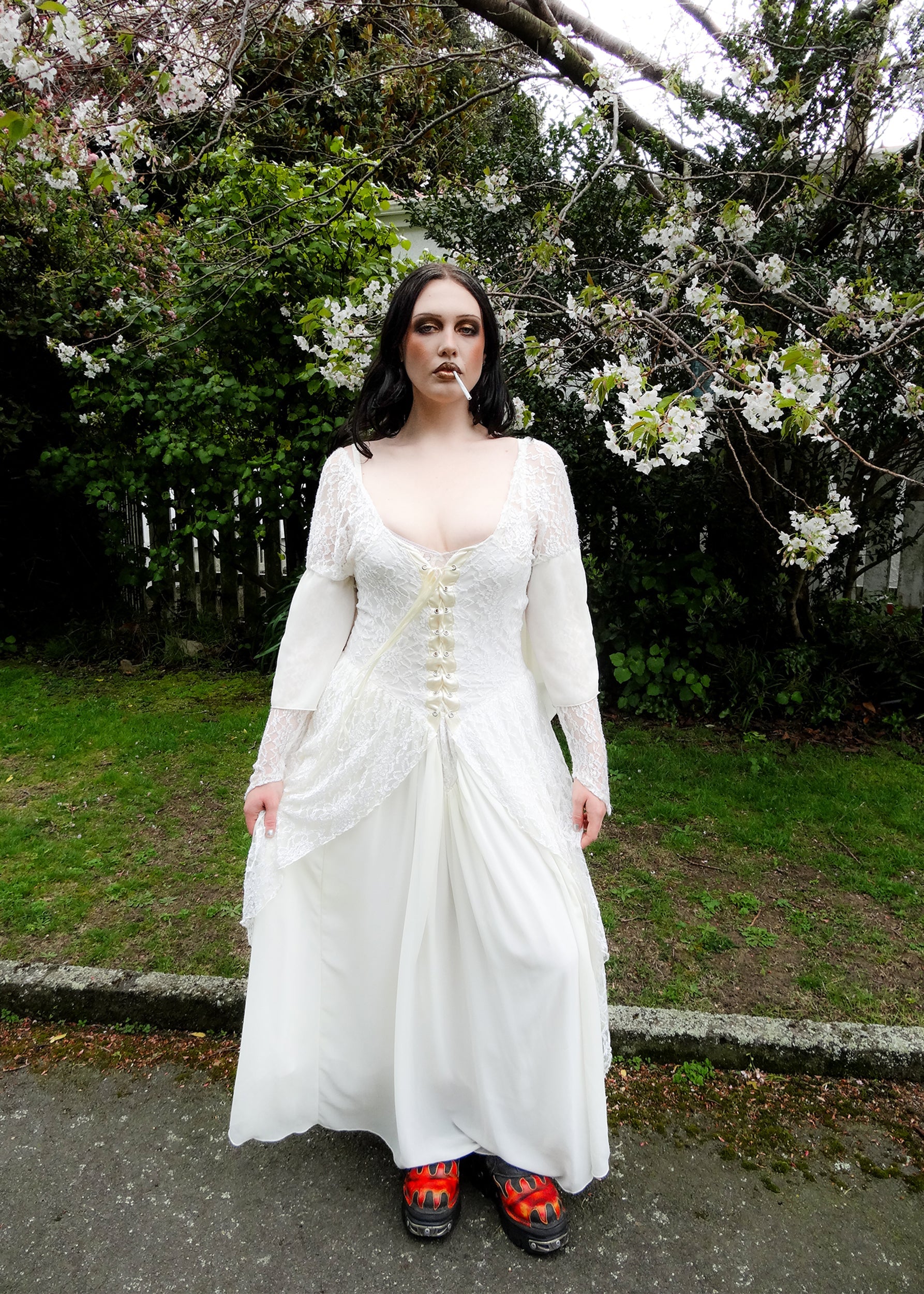 Anventagous 90s vintage whimsigoth lace dress Bizarre Bazaar