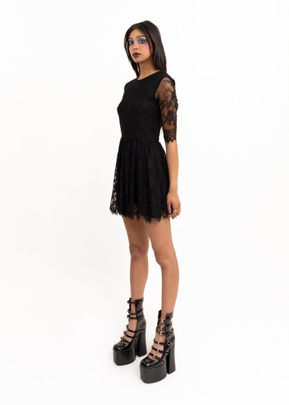 Lonely Hearts Lace a-line mini dress Bizarre Bazaar