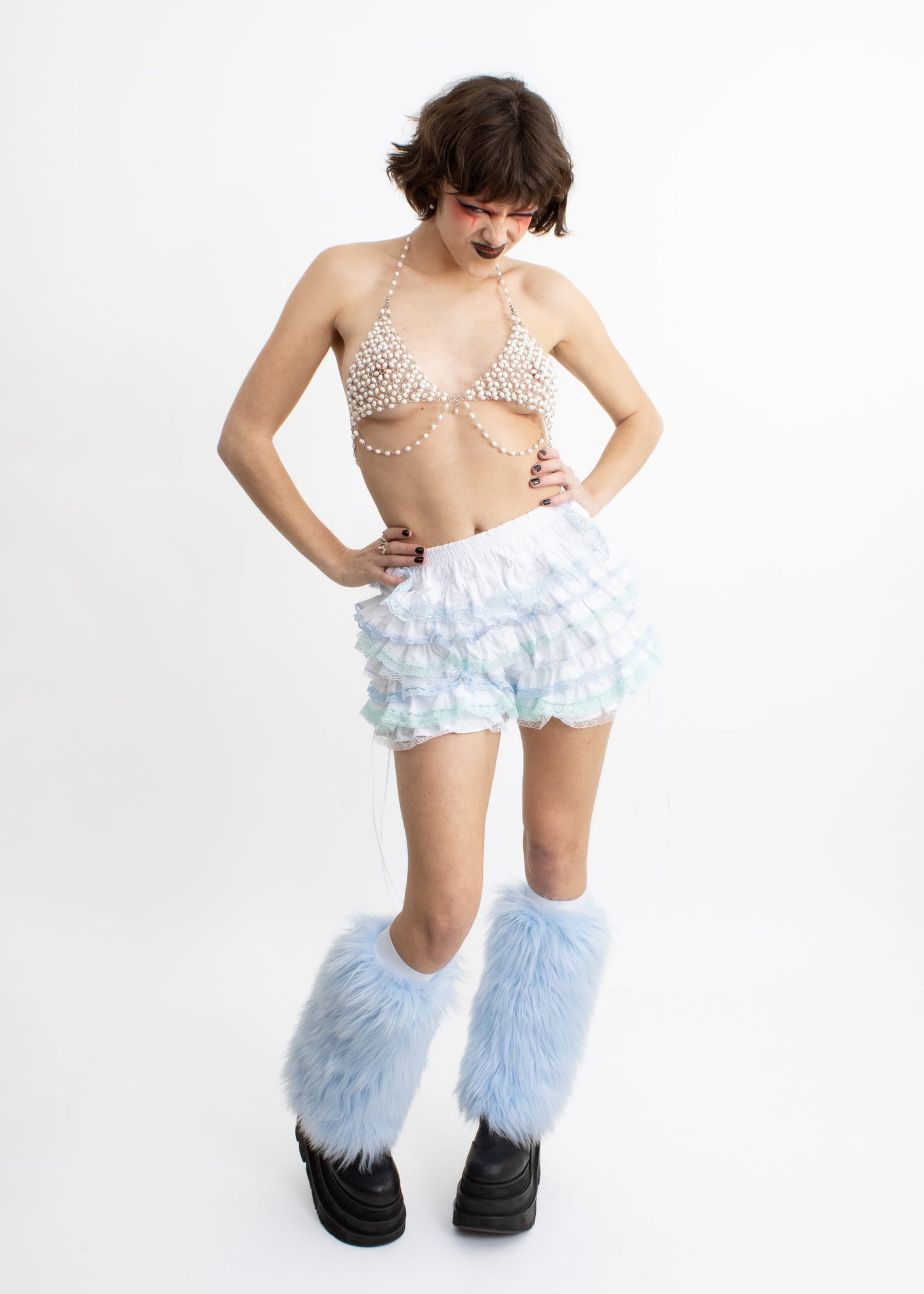 Rhoda Nunn Lace Mix Bubble Bath Shorts- size 8