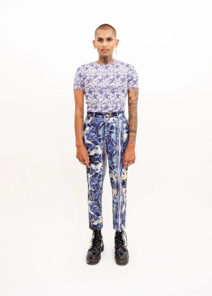 Gaultier Jean’s Lace print opaque mesh t-shirt