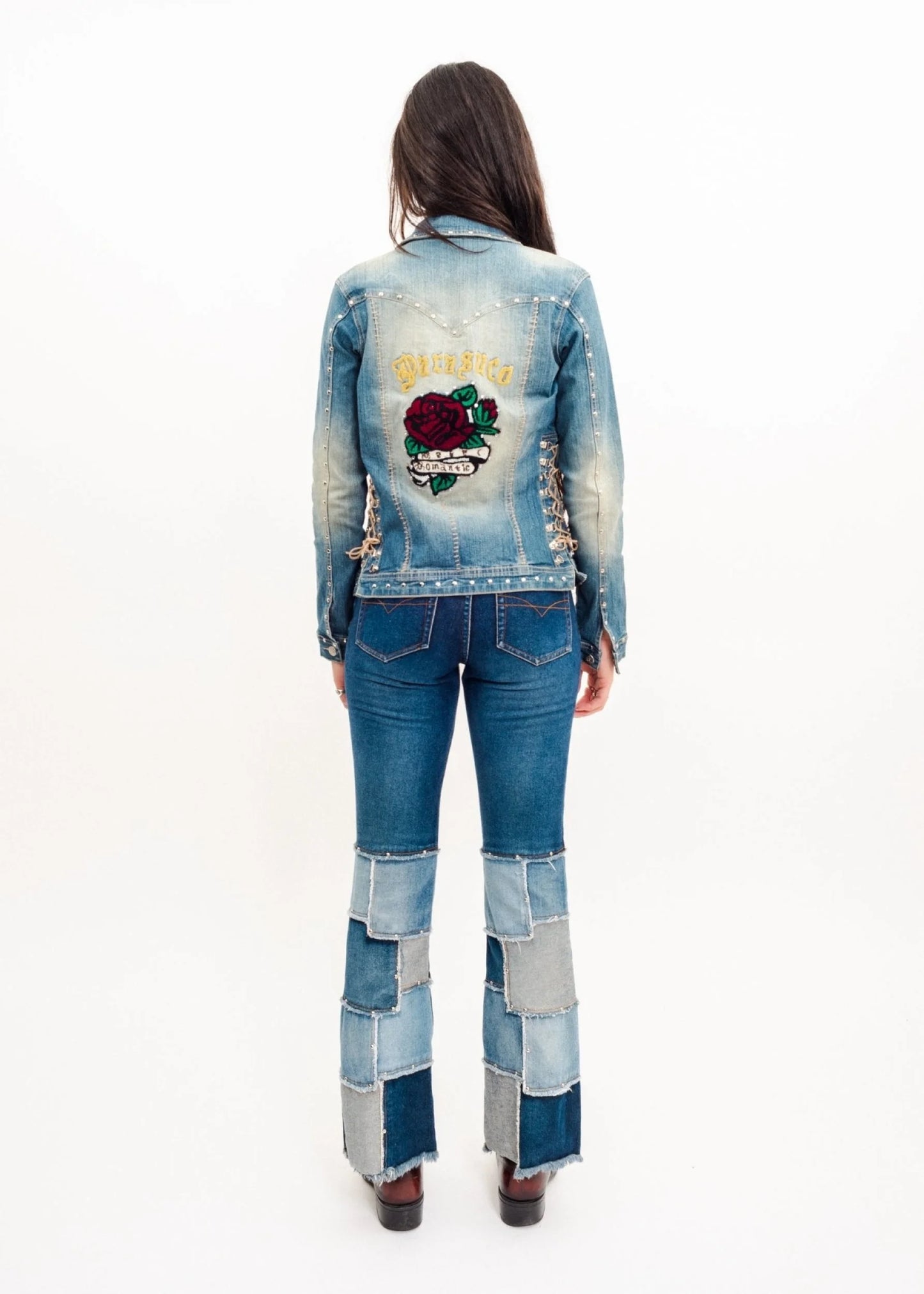 Boluton Lace up denim jacket