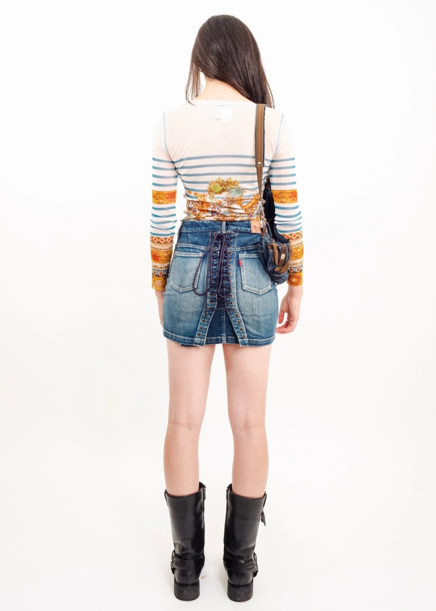 Hysteric Glamour Kinky Jeans Lace up denim skirt