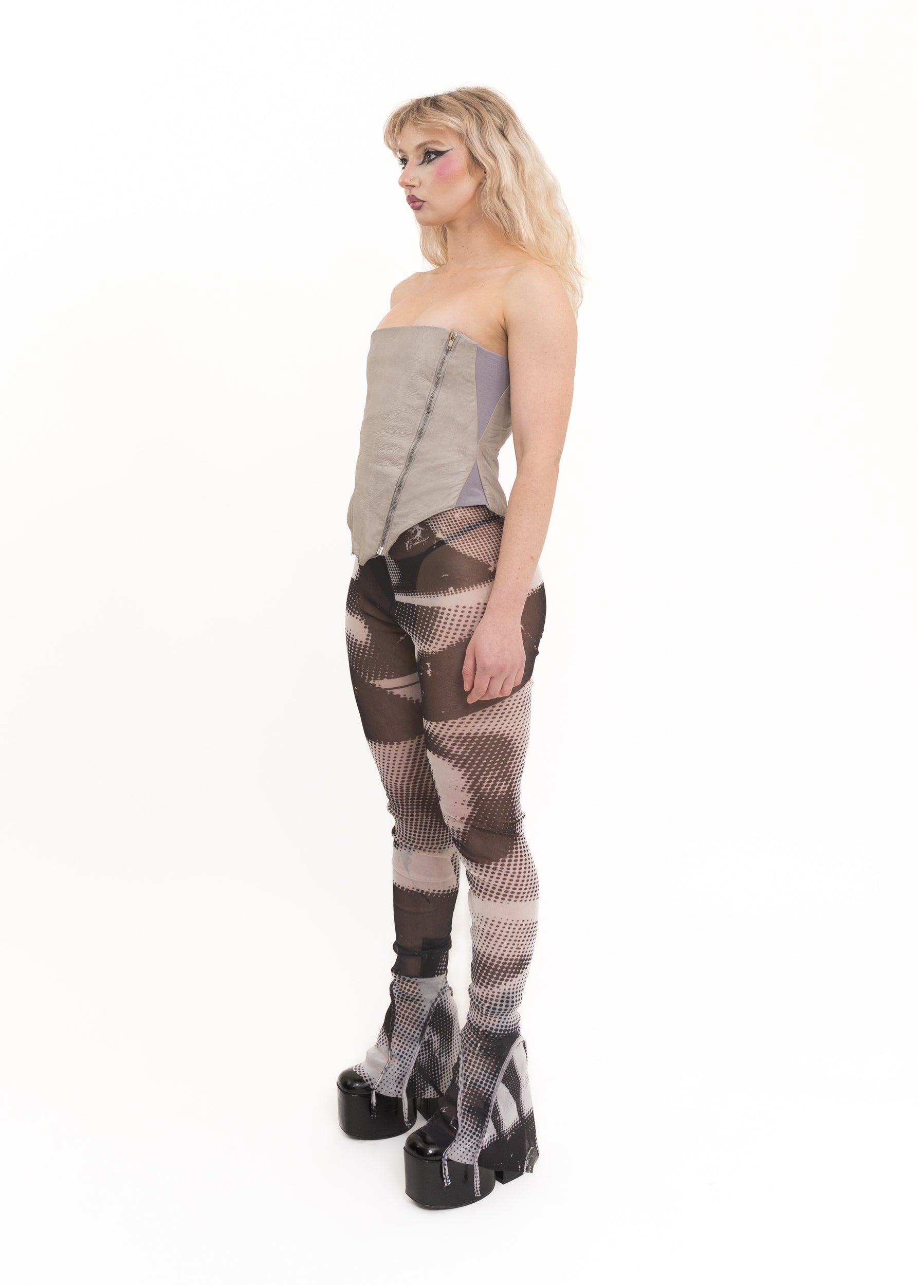 Gareth Pugh Leather corset with zipper detailing Bizarre Bazaar