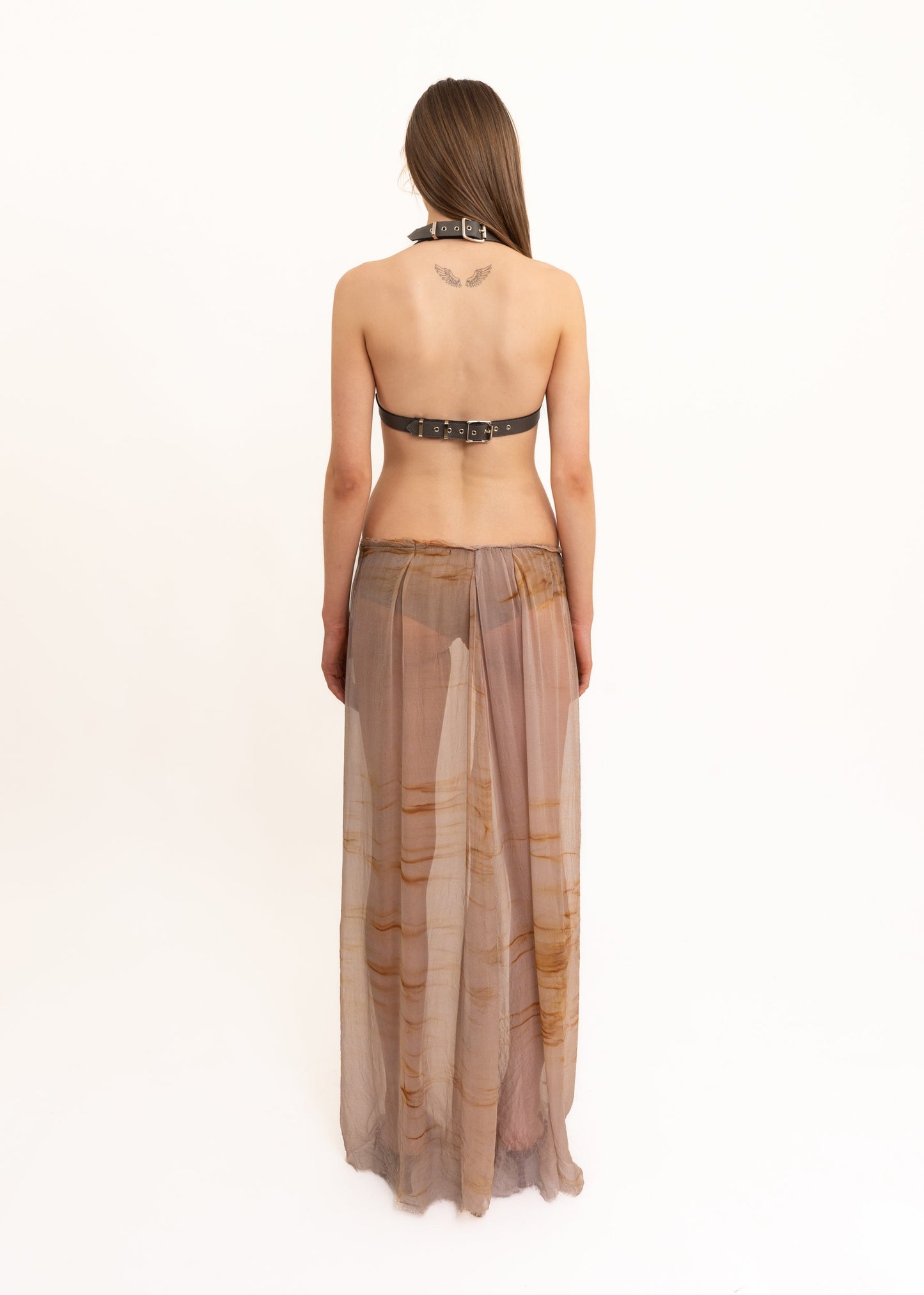 Luti Leather cross bikini top- snake Bizarre Bazaar