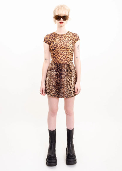 Hysterics Leopard print faux fur mini skirt