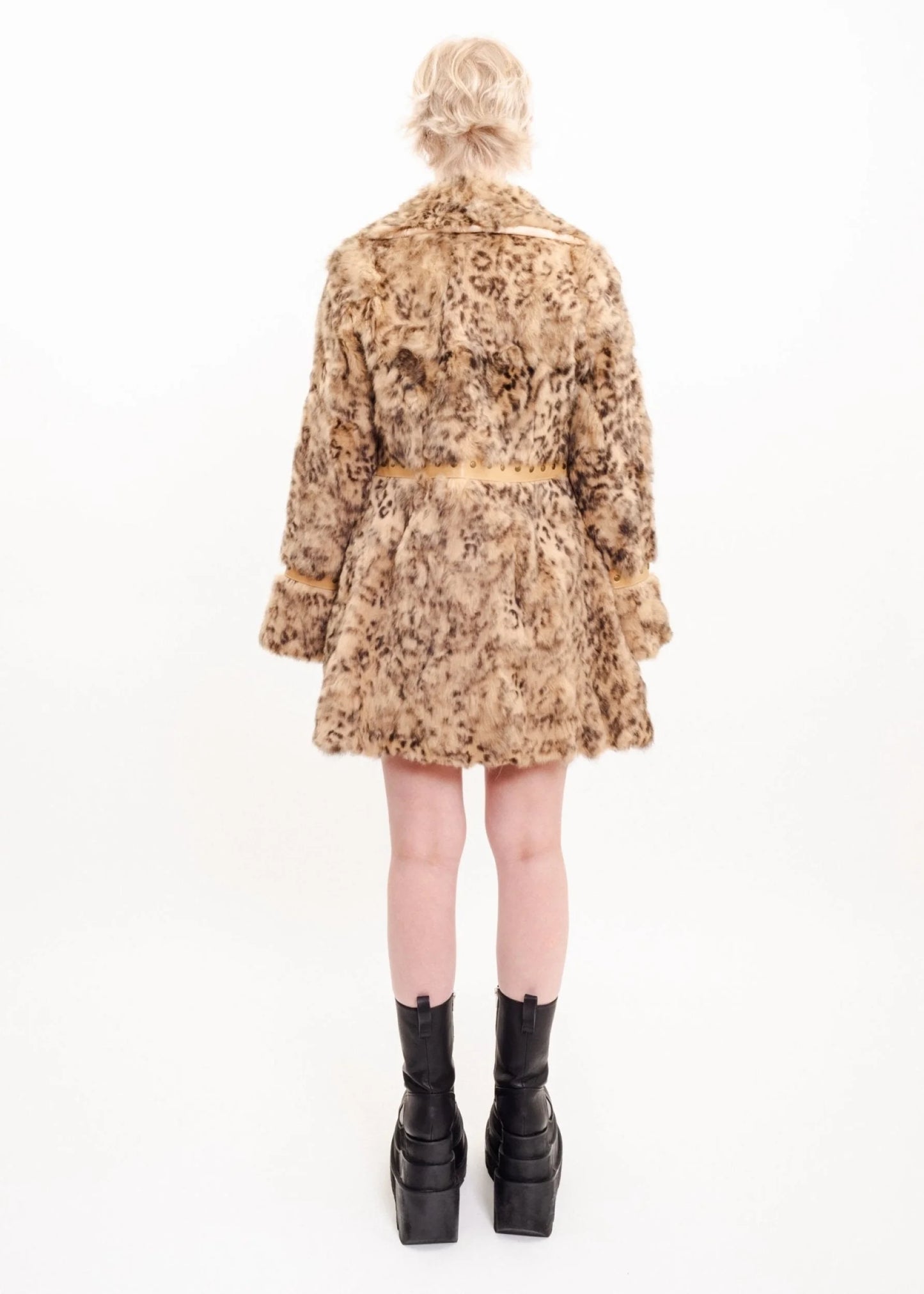 Spiral Spice Leopard print fur coat