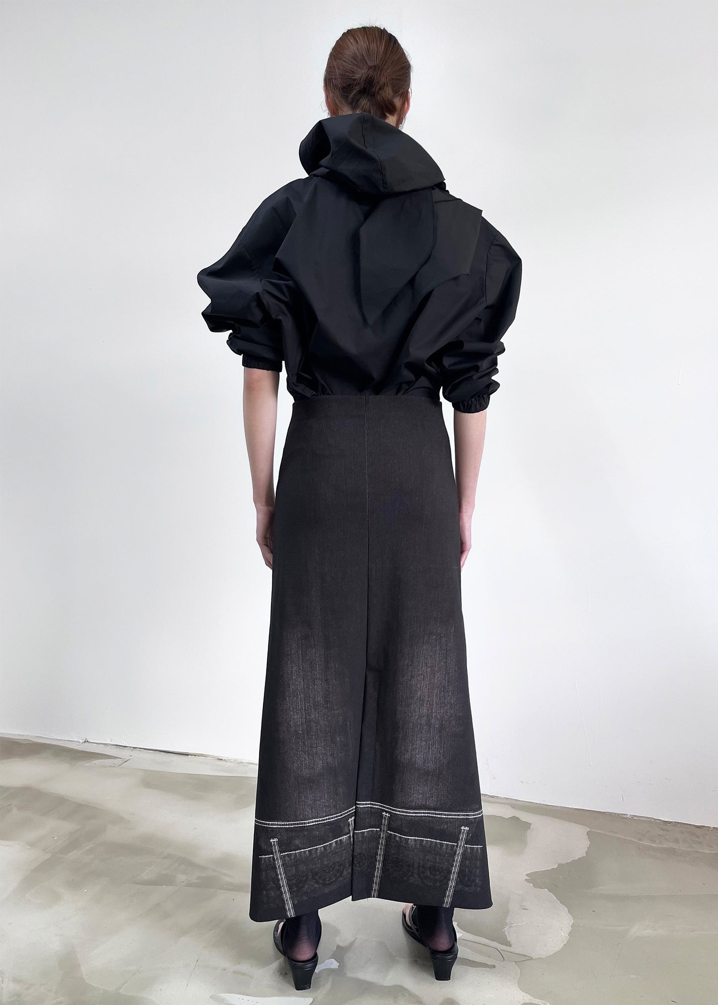 Liminal Skirt- Black Trompe L'oeil Denim