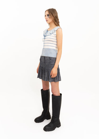 See by Chloé Linen drop waist mini skirt Bizarre Bazaar