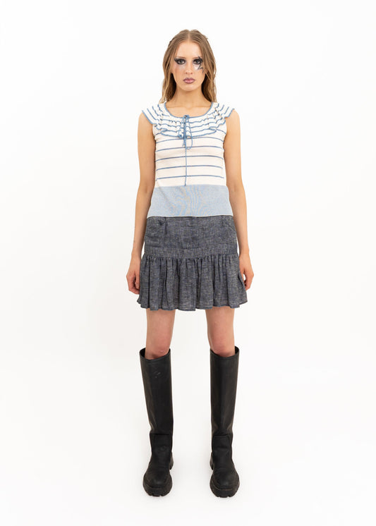 See by Chloé Linen drop waist mini skirt Bizarre Bazaar