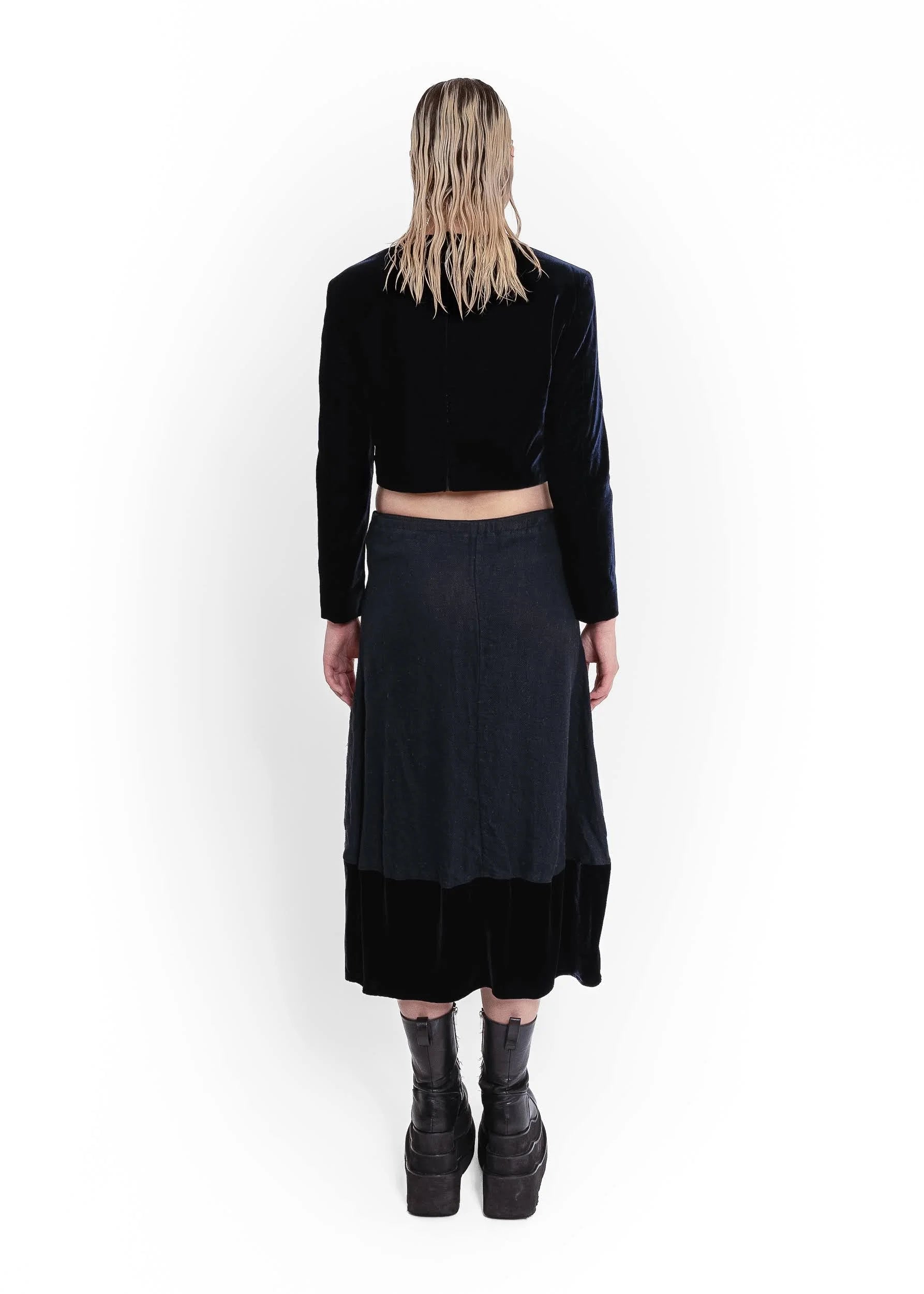 Succhi by Susie Holland Linen/ velvet balloon skirt