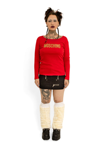 Moschino Jeans Logo print long sleeve top