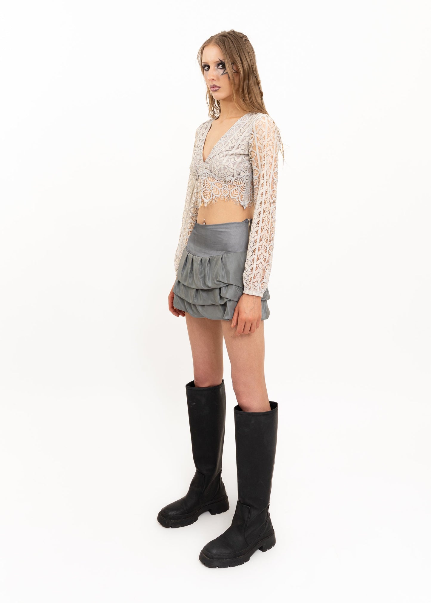 For Love and Lemons Lyla long sleeve lace crop top Bizarre Bazaar