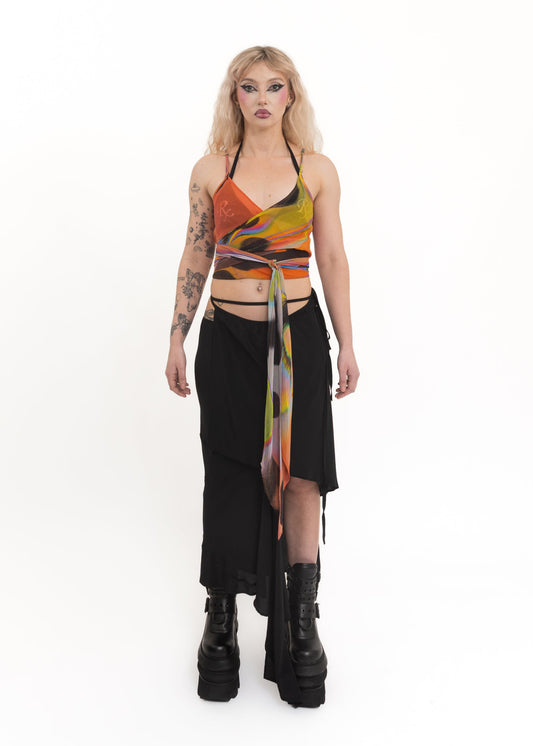 Jimmy D Makeup Print Silk Wrap Cami *Archive* Bizarre Bazaar