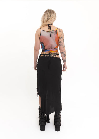 Jimmy D Makeup Print Silk Wrap Cami *Archive* Bizarre Bazaar