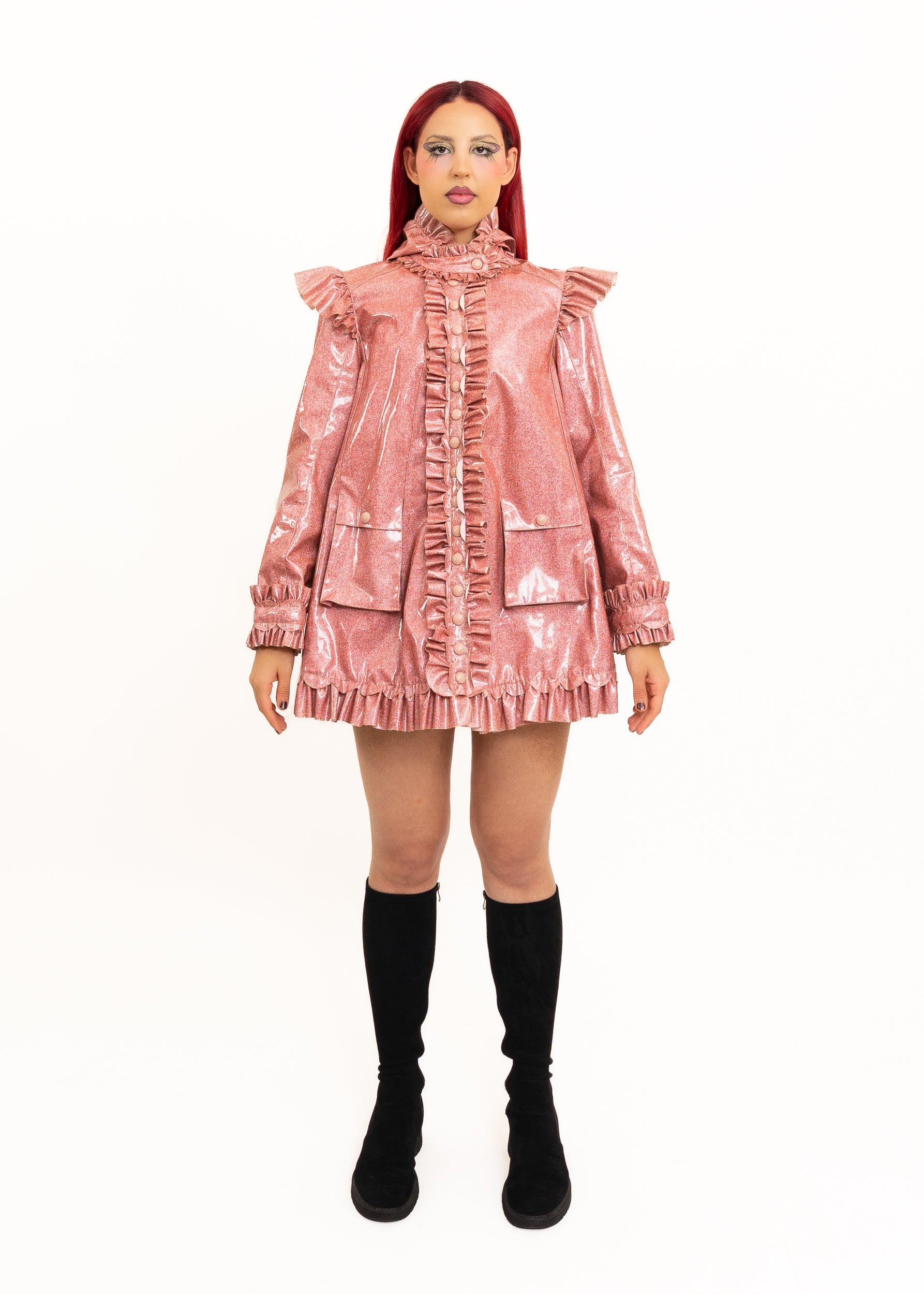 Meadham Kirchoff for Topshop glitter ruffle rain coat Bizarre Bazaar