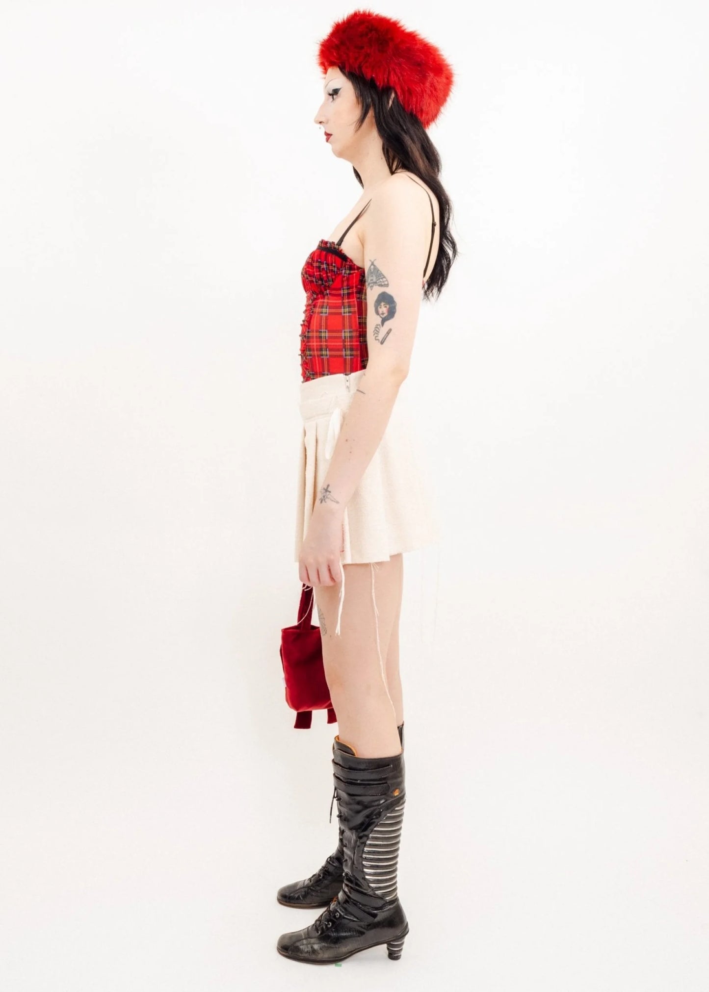 Bizarre Bazaar Mesh tartan bustier