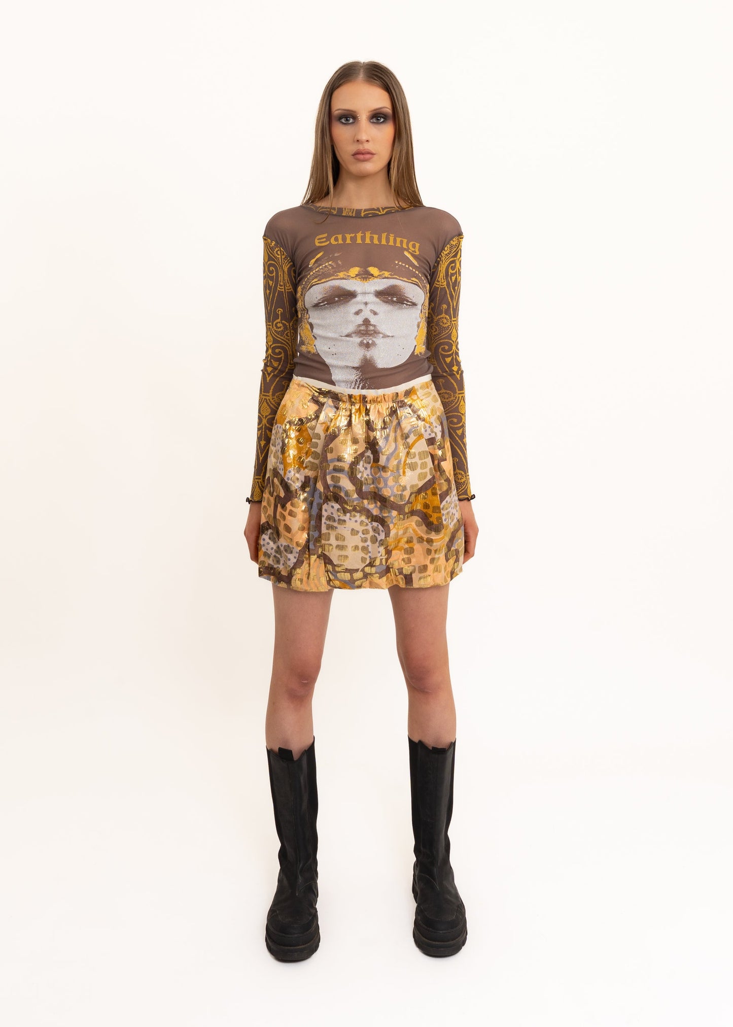 See by Chloé Metallic jacquard bubble skirt Bizarre Bazaar