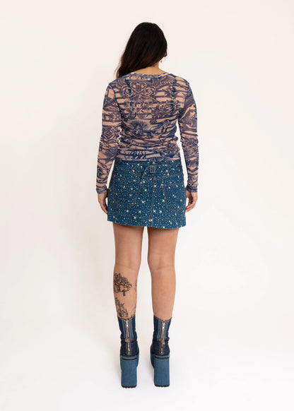 Vivienne Westwood Red Label Milky Way print denim mini skirt