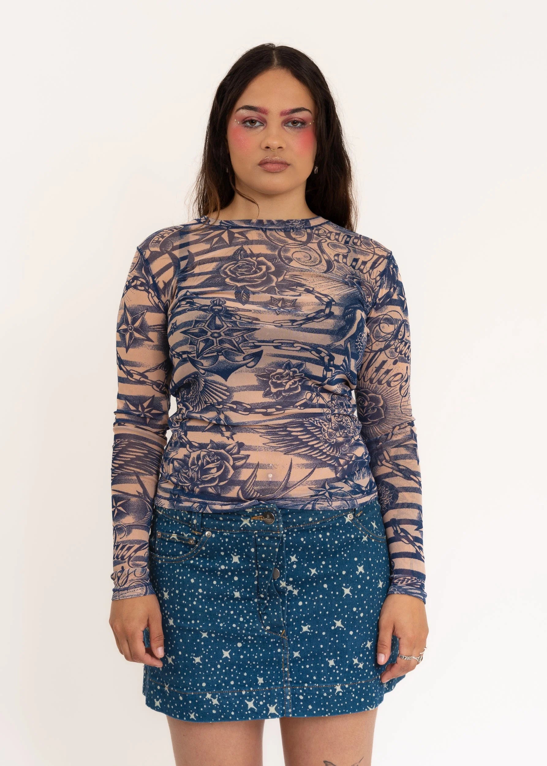 Vivienne Westwood Red Label Milky Way print denim mini skirt