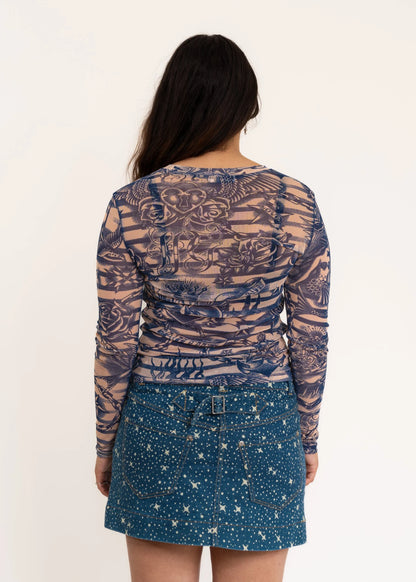 Vivienne Westwood Red Label Milky Way print denim mini skirt