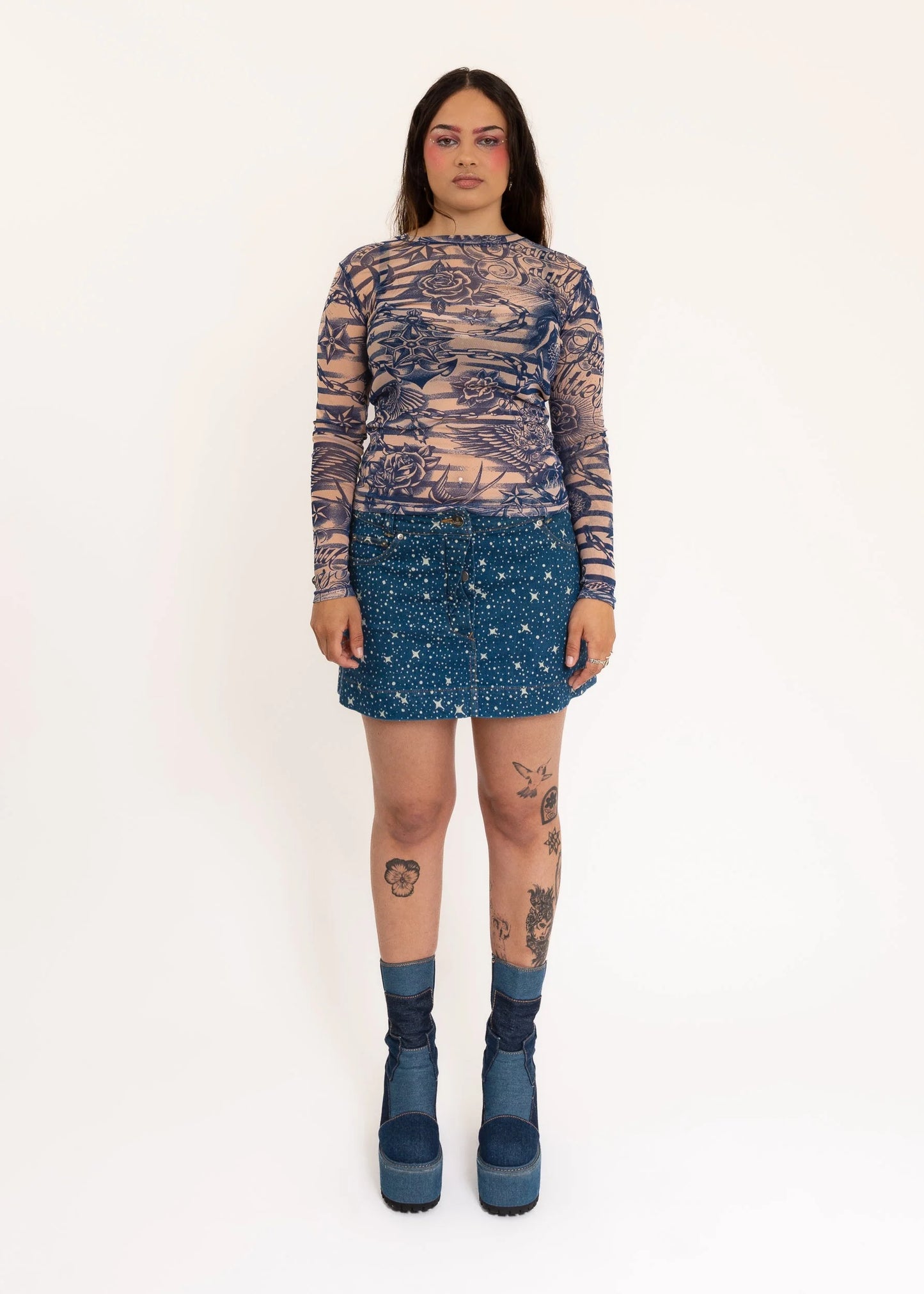 Vivienne Westwood Red Label Milky Way print denim mini skirt